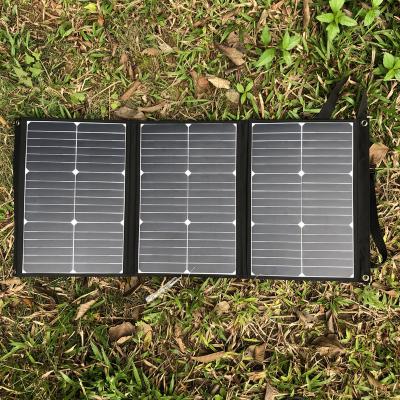 China Ourdoor Camping Increasing 3 Times Mini Monocrystalline Solar Panel 60W Power Waterproof Sunpower Portable Backup Solar Panel For Power Station for sale