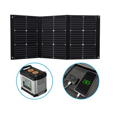 China Ourdoor Camping Hiking Portable Foldable 60W Solar Panel Charger Kit 18V DC Output For Portable Generator Power Station for sale