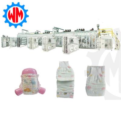 China Advanced Nonwoven Fabric Baby Diaper Making Line High Efficiency for sale