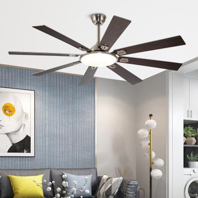 China Newest Design Dc Motor Led Fan Light 60 Inch 8 Blades Modern Wood Grain MDF Material Ceiling Fan With Light for sale