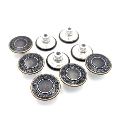 China 2022 Wholesale High Quality Custom Metal Nickel Free Factory Price OEM Jean Button For Clothing for sale