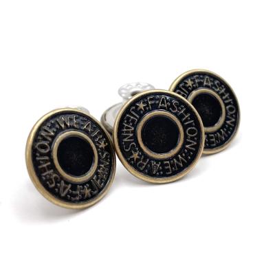 China Wholesale Custom Nickel Free OEM Logo Metal Button 17mm Jeans Copper Buttons For Clothing Pant for sale