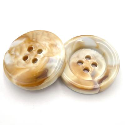 China Button 2022 factory wholesale new nickel free design with logo 4 hole gold resin shirt button for clothing for sale