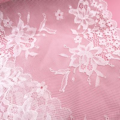 China 2022 New Viable Flower Design 3D Spandex 20cm Nylon Stretch Border Lace Trim Fabric For Clothing for sale