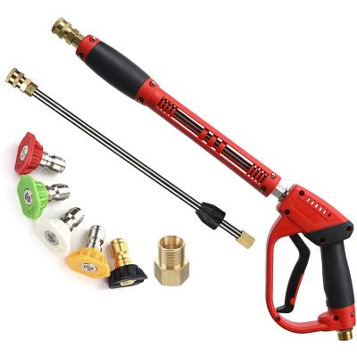 China 2021 Car Gasket Pressure Washer Water Gun Replacement Wand Extension 40 Inch 5000 PSI M22 Fit 5 Jet Tips for sale