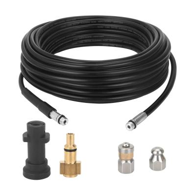 China Hotels Hotels 100 ft Hose 1/4 Inch NPT Sewer Corner Jetter Kit with Swivel Jetting Nozzle 4400 PSI for sale