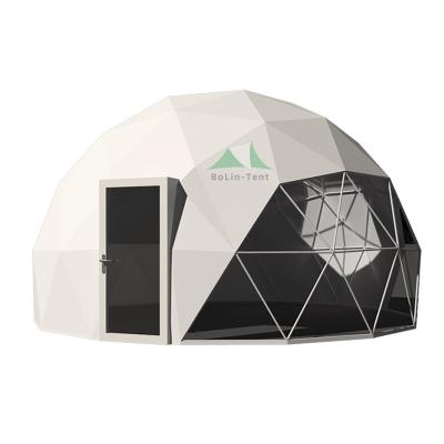 China UV-resistant Prefab Camping Dome House Yurt Hotel Glamping Tents with Glass Door for sale