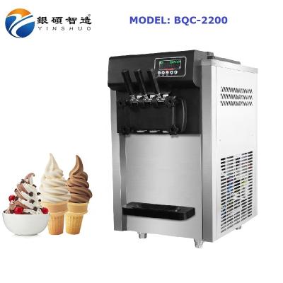 China BQC-1800 hotel falvors 220voltage 50hz Chinese brave man ice cream machine commercial 3 three flavor soft serve ice cream machine for sale