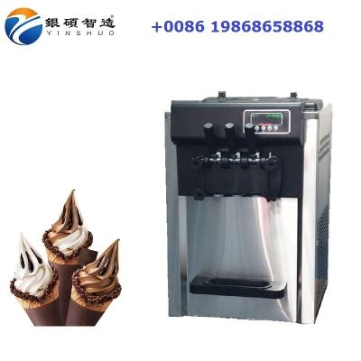 China Bakery Stainless Steel 3 Head Porcelain Soft Ice Cream Machine Commercial Use Soft Ice Cream Machine for sale