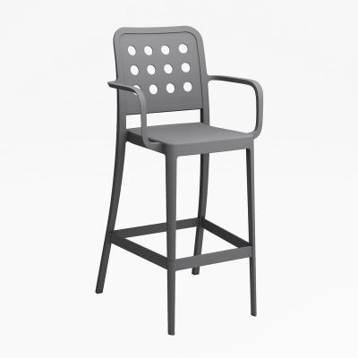 China New Design Plastic White Simple Style Cooling Success Color Outdoor Garden Dining Barstool for sale