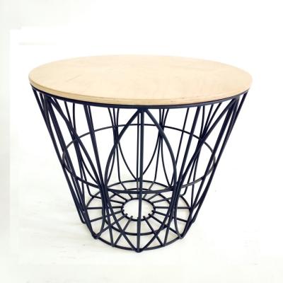 China Modern Convertible Removable Coffee Side Table Side Wire Bentwood Bracket Cover Metal Iron Frame Storage for sale