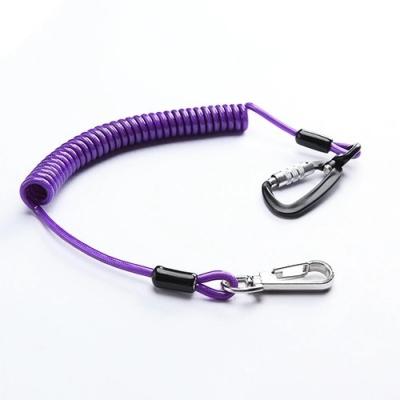 China Plastic Coiled Aviation Aluminum Carabiner Tool Lanyard for sale