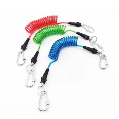 China Bunte PU dehnbarer PlastikLanyard Cord With Locking Screwgate Carabiners zu verkaufen