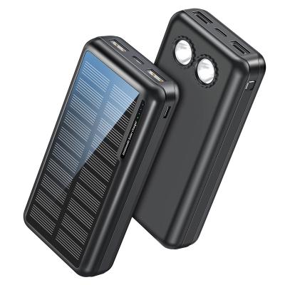 China 2022 NEW large capacity mini solar panel power bank 20000mah solar power bank outdoor traveling mobile phone charger for sale