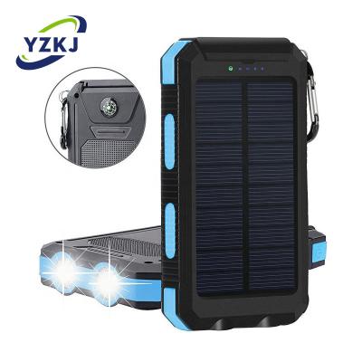 China Solar Panel Phone Charger Portable Power Bank 10000mah Mobile Phone Outdoor Travel Solar Charger for sale