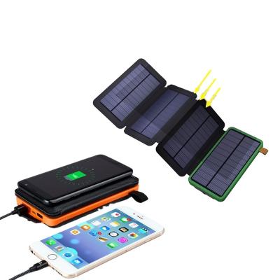 China Outdoor Moving Solar Panel 20000mAh Cells Power Bank 65w With Dual Usb Foldable Solar Mobile Phone Charger Lightweight Solar Power Bank for sale