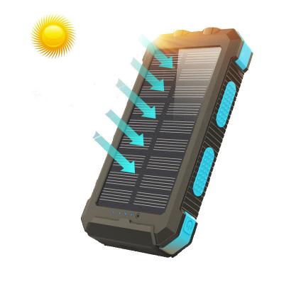 China Large Capacity Power Bank 10000mah Mobile Phone Charger Power Bank Solar Panel Solar Phone Outdoor Traveling Waterproof Solar Charger for sale