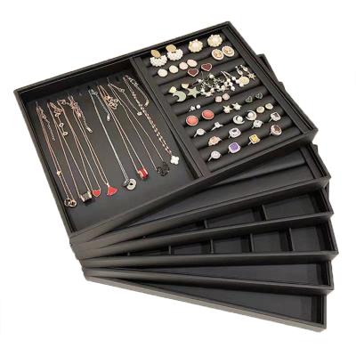 China Wholesale Leather Gift Tray Four Layers Viable Manufacturing Jewelry for Necklaces Earrings Rings Display for sale