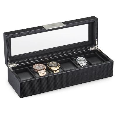 China Travel Handmade Watch Boxes And Cases In Carbon Fiber Watch Display Case Packaging Box for sale