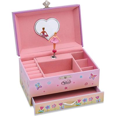 China Viable New Product Low Price Hand Crank Ballerina Music Jewelry Gift Box For Girls Jewelry Storage Case for sale