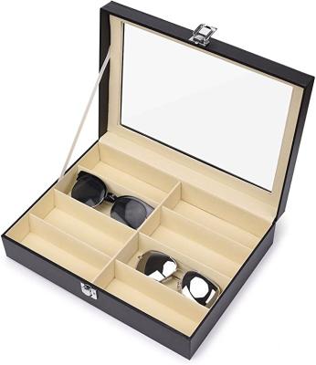 China Sustainable Hot Selling Leather Sun Glasses Boxes Wooden Eye Wear Storage Sunglasses Packaging Box for sale