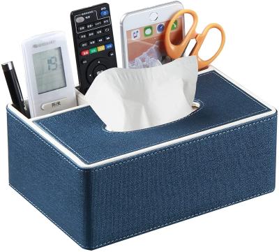 China Sustainable Luxury Hot Selling Leather Magnetic Car Tissue Box Cover For Home Hotel PU Tissue Box for sale