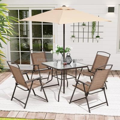 China Portable Outdoor Dining Sets 6 Piece Folding Patio Dining Set for sale