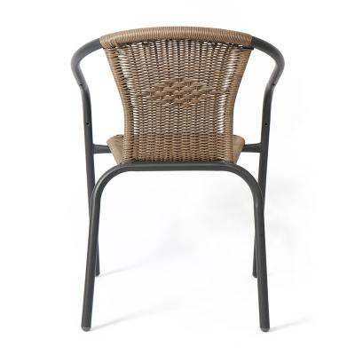 China Modern cheap price outdoor all weather restaurant black synthetic rattan wicker dining chairs furniture for sale