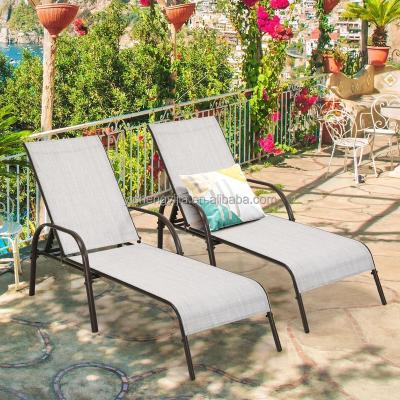 China Outdoor portable garden patio recliner balcony aluminum stacking steel welded sun lounger for sale