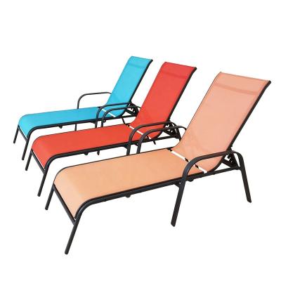 China Portable Outdoor Steel Metal Furniture Portable Steel Outdoor Metal Cabana Pool Resort Chair Lounger Adjustable Outdoor Sun Pool Chair Frame Factory Directly for sale