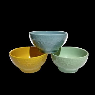 China CUSTOMIZED LOGO EMBOSSED CUP BOWL SALAD BOWL CERAMIC COLORFUL COLORFUL TABLEWARE RELIEF CUSTOMIZED RELIEF CUP for sale