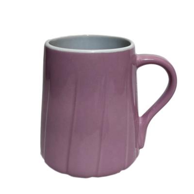 China 14OZ SUSTAINABLE COLOR RELIEF GLAZED MUG ENGRAVED CERAMIC CERAMIC CUP COFFEE MUG CUSTOMIZED DOUBLE CUP TABLEWARE TEA CUP LOGO STONEWARE MOLD CUSTOMIZED OPEN MUG for sale