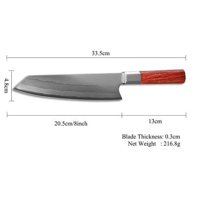 China Viable Custom Handmade VG-10 7 Layer 8 Inch Steel Cooking Knife Damascus Steel Chef Knife Kitchen Knife for sale