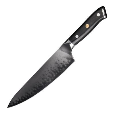 China Newest Viable 8 inch G10 Black AUS-10 Damascus Handle Kitchen Chef Knife Kitchen Knife for sale