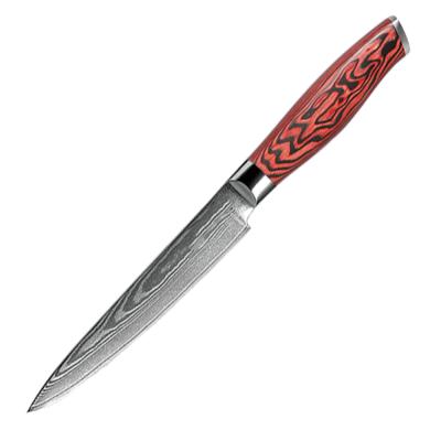 China Viable professional VG-10 67 layers stainless steel wood handle knife Japanese paring knife 5 inch Damascus fruit knife for sale