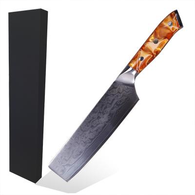 China Good Viable Quality VG-10 Damascus Vegetable Knife Nakiri Acrylic Handle 8 Inch for sale