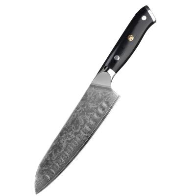 China Durable Razor Sharp 8 Inch 67 Layers VG-10 Stainless Steel Damascus Group Of Ten Japanese Chef Kitchen Knife Santoku Knife Knife for sale