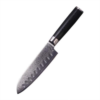 China Viable Hot Selling Group of Ten Amazon VG10 Damascus Japanese Chef Knife 6 Inch Santoku Knife for sale