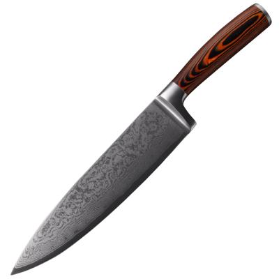 China Amazon Hot Selling 67 Inch VG-10 Stainless Steel Pakka Layers Wood 8 Cooking Knife Damascus Chef Knife Kitchen Knife for sale