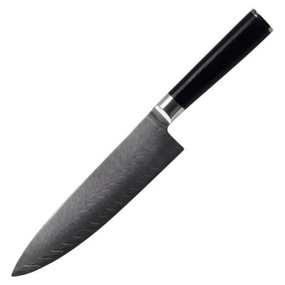 China Hot Selling Viable Amazon VG-10 67 Layers Black Wood Stainless Steel Pakka 8 Inch Cooking Knife Kitchen Knife Damascus Chef Knife for sale