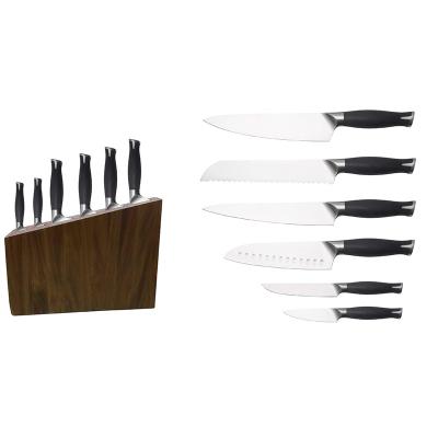 China Durable High Quality Amazon Stainless Steel ABS Handle 6 Pcs Kitchen Knife Set for sale