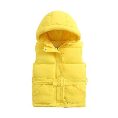 China Sustainable Fashion Kids Clothing Winter Wear Girls Invest Warm Kids Hooded Jackets Vest OEM for sale