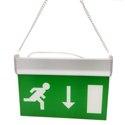 China Rechargeable Acrylic Escape Battery Holder LED Emergency Exit Sign for sale