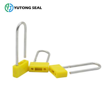 China PP YTPL001 A plastic seal pp padlock padlock wire pull time seal plastic padlock for sale