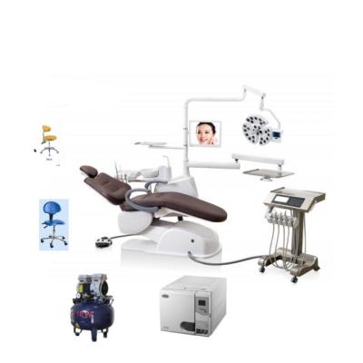 China Metal dental implant dental chair with air compressor and autoclave for sale