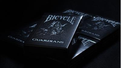 China Black Guardians Deck Bicycle Plastic Playing Cards / Poker Cheat Device for sale