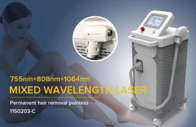 China 2018 hot sale  three wavelengths 755nm/ 808nm/ 1064nm diode laser painless hair removal system for sale