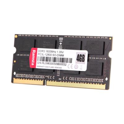 China 3 Years Warranty Ramsta Ram 4GB Black Notebook 1600MHz NB DDR3 Ram for Laptop for sale