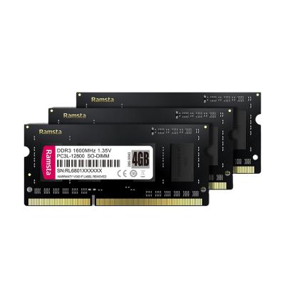 China Ramsta DDR3 Ram 4gb 8GB 1600MHZ 12800S Laptop Computer Memory Modul sodimm DDR3 Laptop Ram for sale