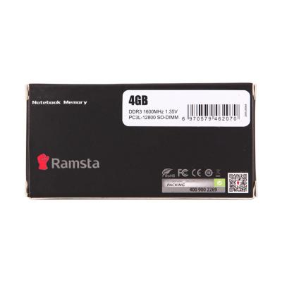 China Ramsta Memory Ram module laptop DDR3 1600 4GB 8GB 1600MHz Ram for sale